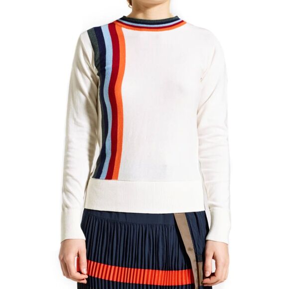 Public School Sweaters - PUBLIC SCHOOL New York Nell Stripe White Retro Sweater Top   Women's Size Small